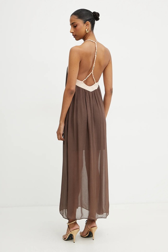Patrizia Pepe sukienka maxi brązowy 2A2922.A585
