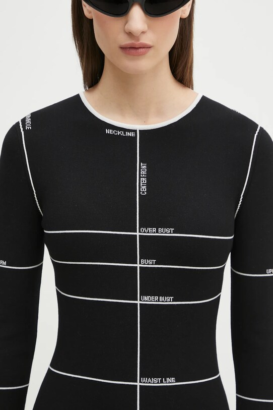 VETEMENTS sukienka Knitted Mini czarny WA66KN100X