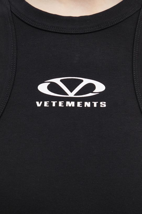 Šaty VETEMENTS Oval Logo Tanktop Mini čierna WA66DR600BW