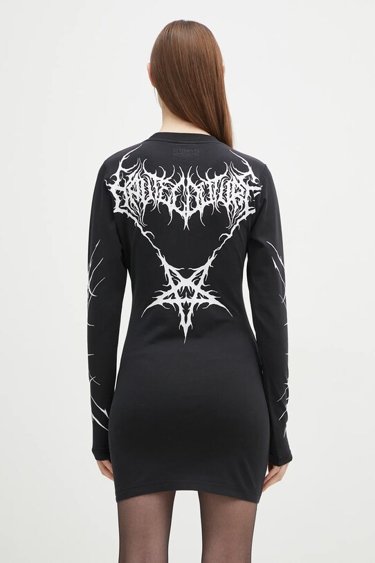 Abbigliamento VETEMENTS vestito Death Metal Longsleeve Mini WA66DR630BW nero