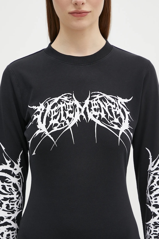 Сукня VETEMENTS Death Metal Longsleeve Mini чорний WA66DR630BW