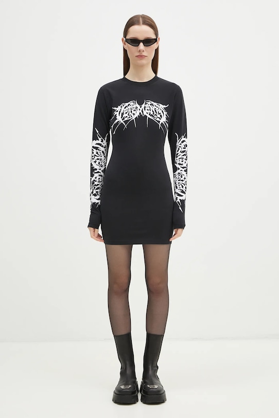 Сукня VETEMENTS Death Metal Longsleeve Mini WA66DR630BW чорний