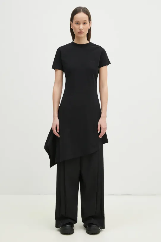 VETEMENTS vestito Embroidered Logo Twisted Mini tessuto elasticizzato nero WA66DR680B