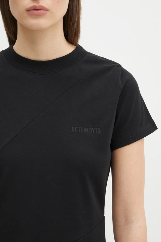 VETEMENTS vestito Embroidered Logo Twisted Mini WA66DR680B nero