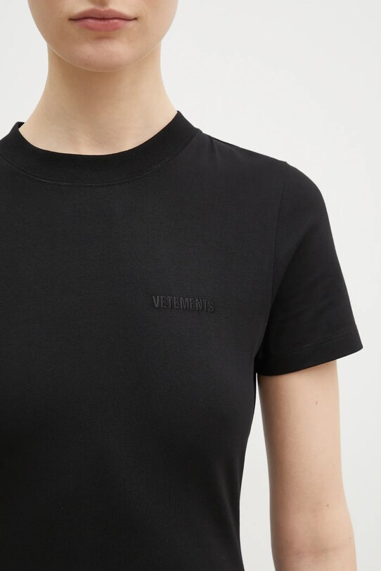 VETEMENTS sukienka Embroidered Logo Ballroom czarny WA66DR710B