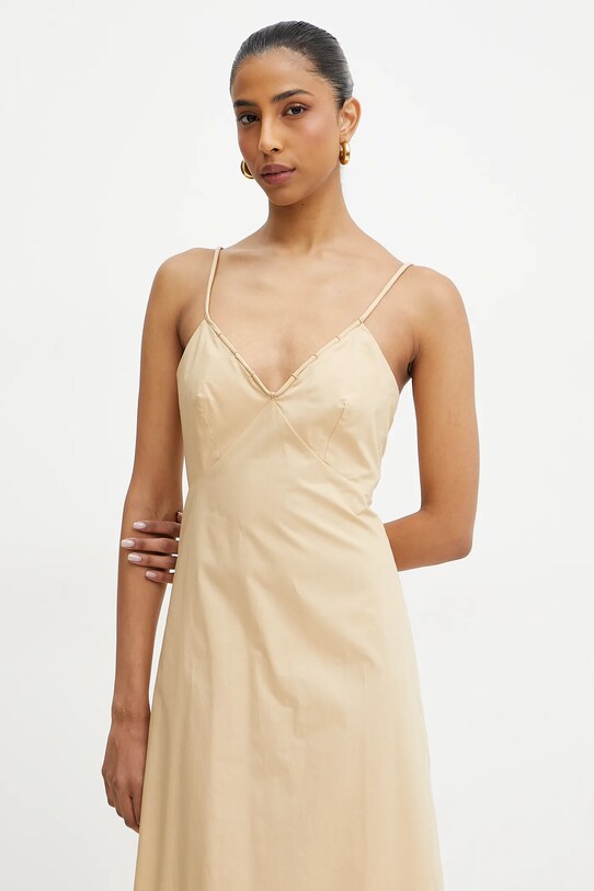 Patrizia Pepe rochie din bumbac 2A2884.A9B9 bej SS25