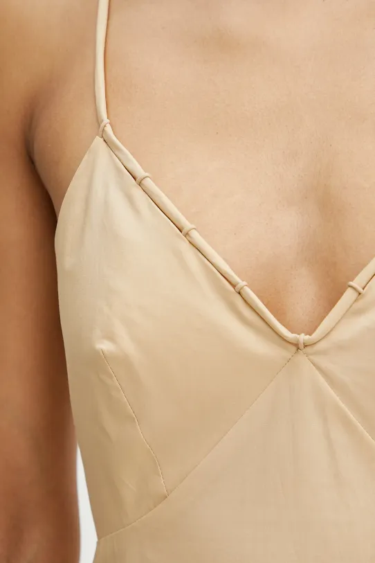 Patrizia Pepe rochie din bumbac 2A2884.A9B9 bej