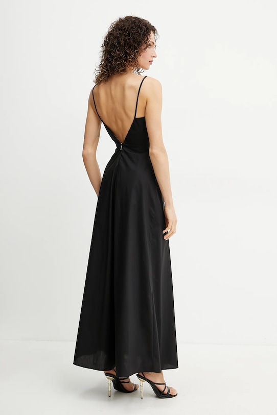 Patrizia Pepe rochie din bumbac 2A2884.A9B9 negru SS25