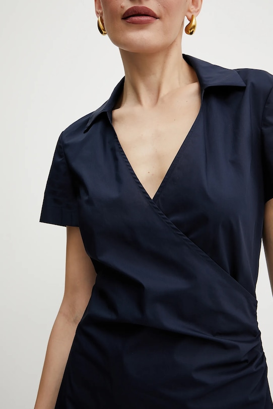 Patrizia Pepe rochie din bumbac 2A2930.A9B9 bleumarin