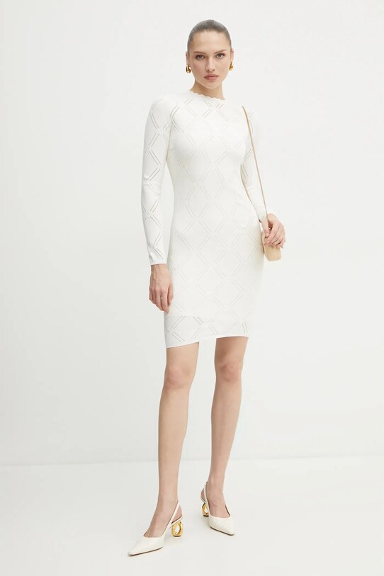 Marciano Guess rochie din amestec de matase ANNA 5RGK06.5857Z bej SS25