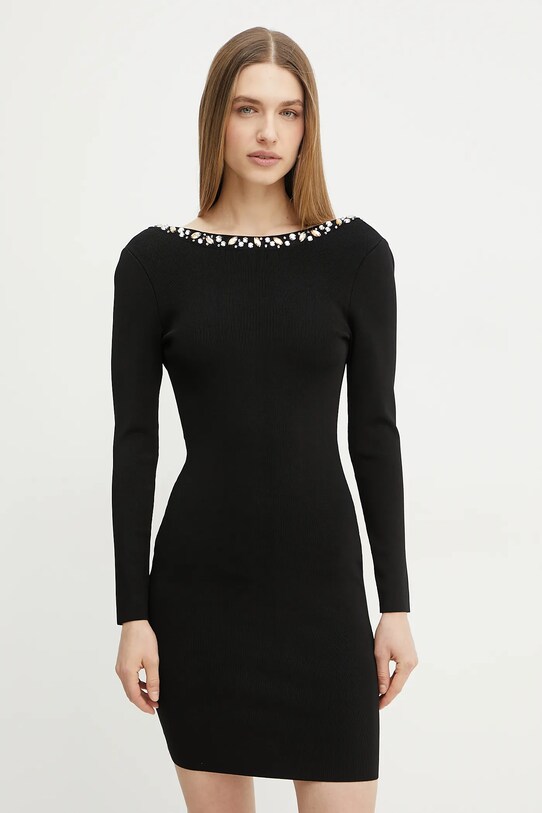 Obleka Marciano Guess LAUREN Z elastanom črna 5RGK79.5036Z