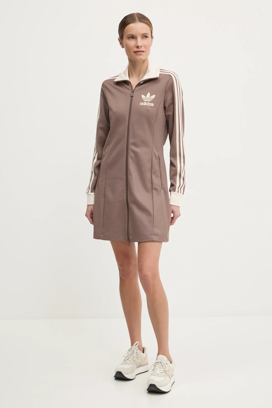 adidas Originals sukienka 3S TRACK DRESS JC5779 brązowy SS25