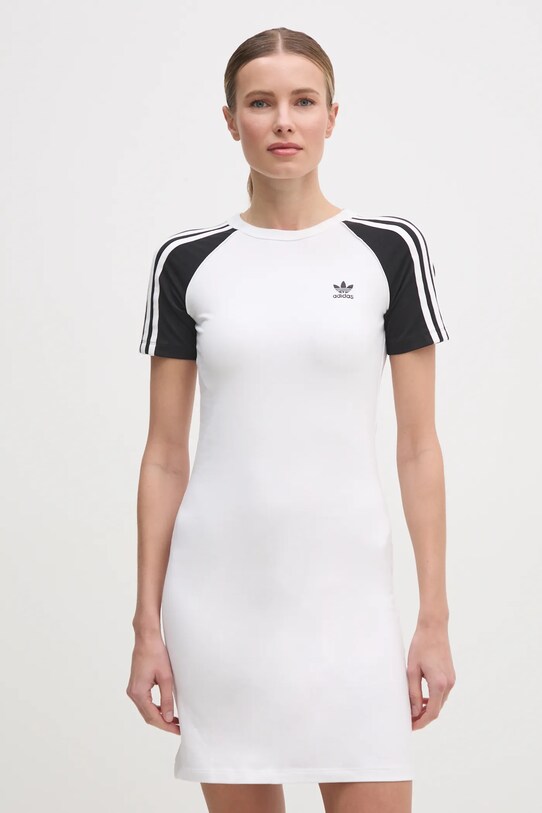 adidas Originals vestito 3S RAGLAN DRESS mini bianco JD0837