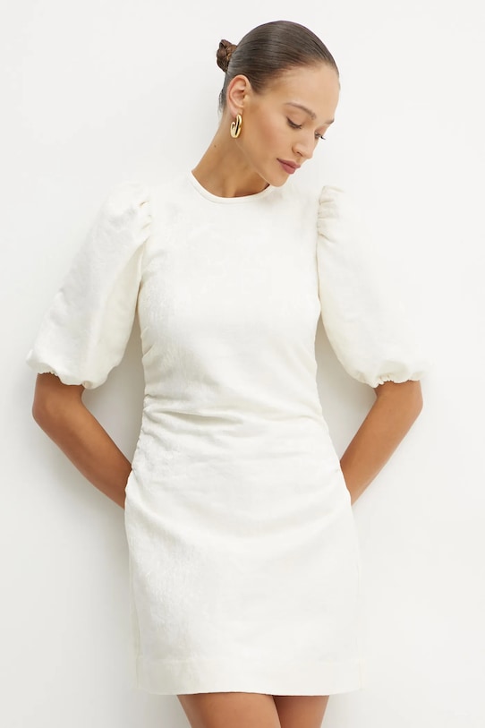 Ivy Oak rochie din amestec de lână mini bej IO117654