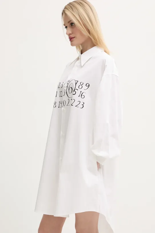 Хлопковое платье MM6 Maison Margiela бежевый S52CT0787.M35152