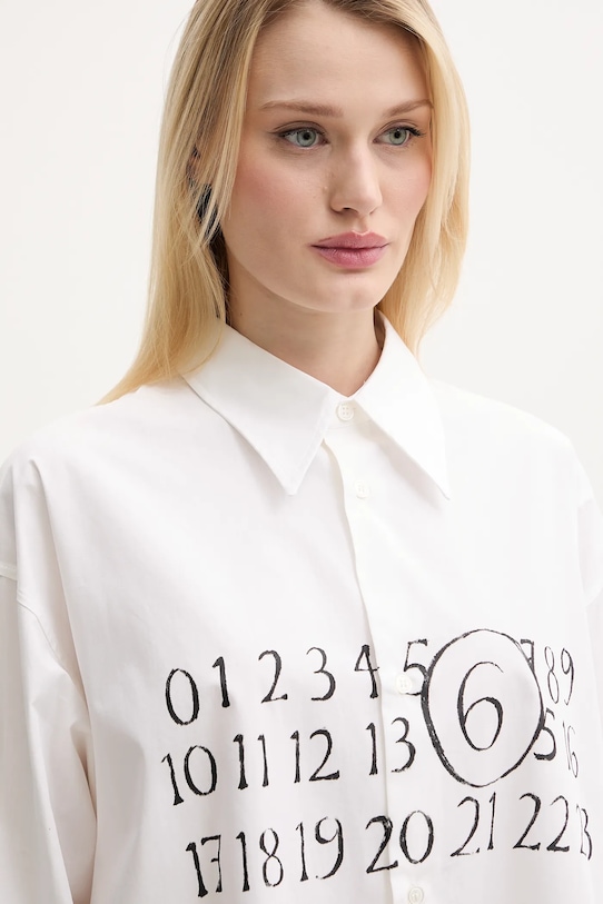 Bavlnené šaty MM6 Maison Margiela S52CT0787.M35152 béžová