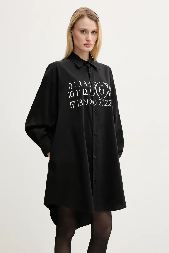 Haljina MM6 Maison Margiela oversize crna S52CT0788.M35043