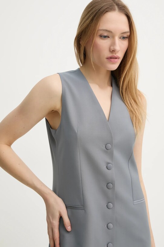 Remain rochie din amestec de lana gri 5026243046