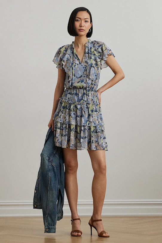 Платье Lauren Ralph Lauren узор голубой 200963604