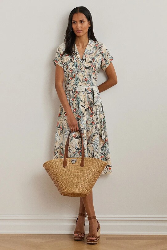 Šaty Lauren Ralph Lauren midi béžová 200963695