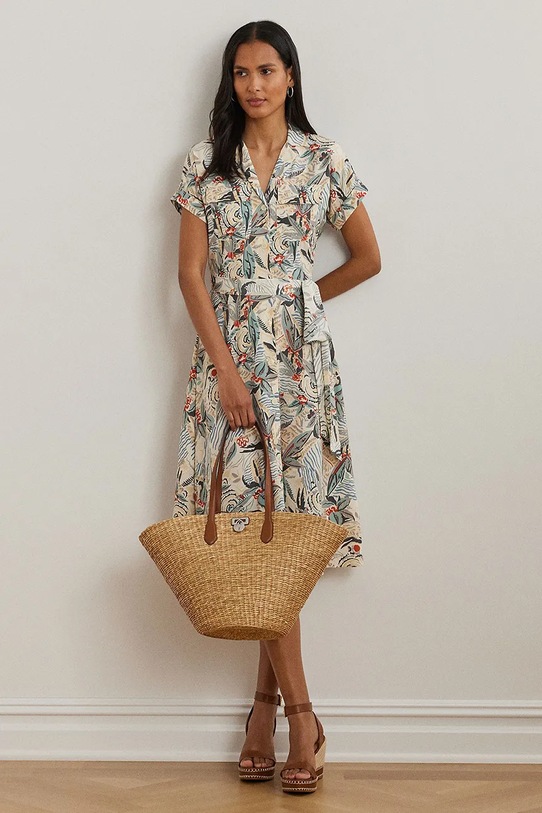 Šaty Lauren Ralph Lauren kvetinový béžová 200963695