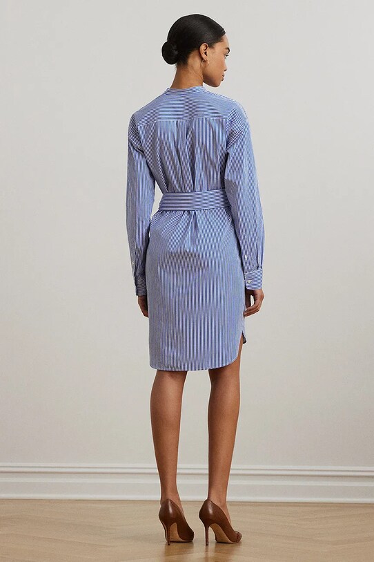 Pamučna haljina Lauren Ralph Lauren 200963845 plava SS25