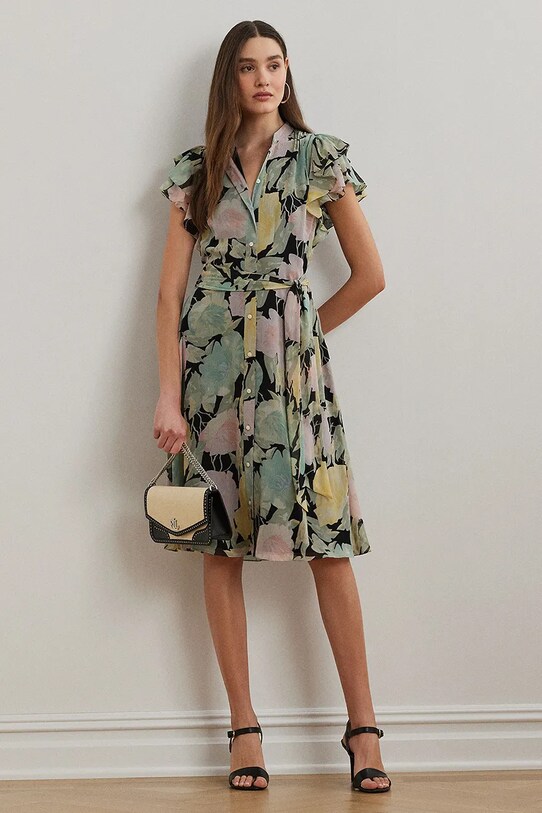 Рокля Lauren Ralph Lauren флорален черен 250975137