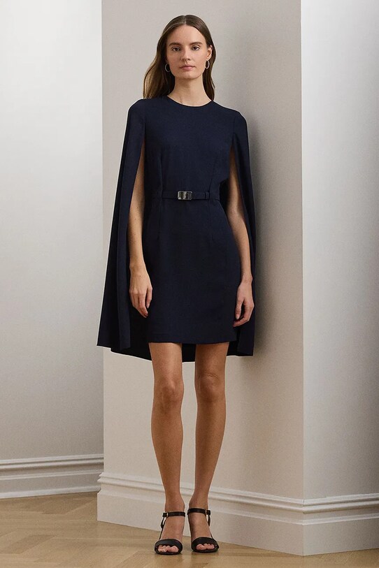 Lauren Ralph Lauren sukienka tkanina granatowy 253963624