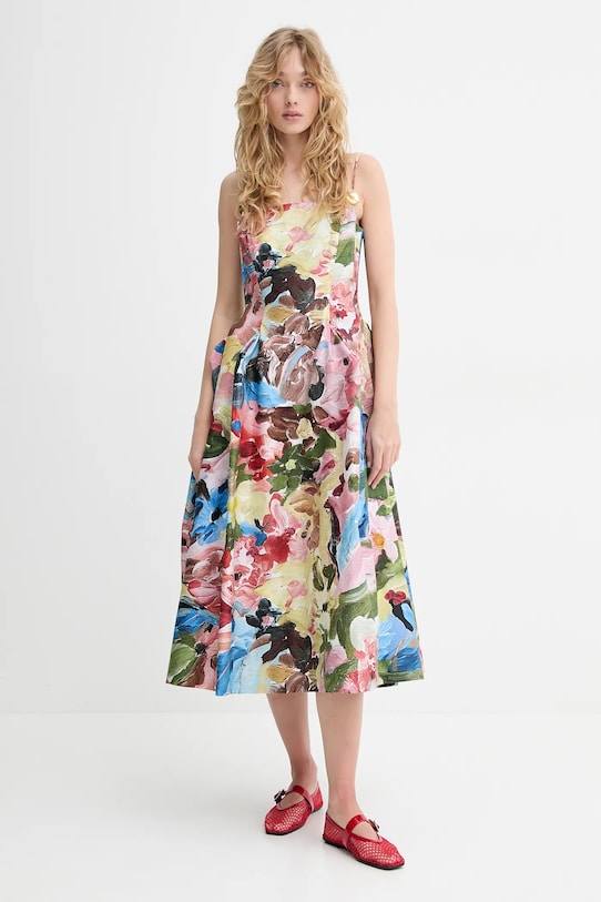 Stine Goya sukienka bawełniana wzorzyste multicolor SG.SS25.D092.2340P