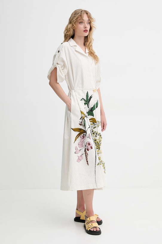 Stine Goya sukienka bawełniana SG.SS25.D091.2339 beżowy SS25