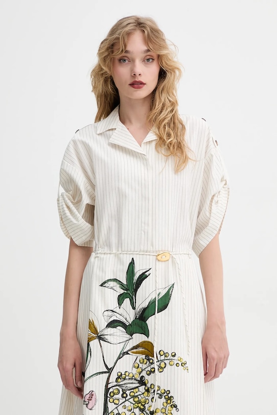 Stine Goya sukienka bawełniana beżowy SG.SS25.D091.2339