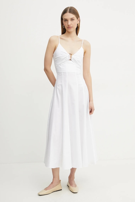 Simona Corsellini vestito in cotone midi bianco P25CPAB011