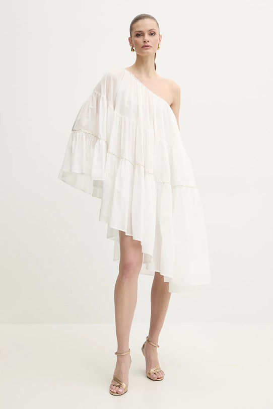 Bavlněné šaty Simona Corsellini P25CPAB045 bílá SS25