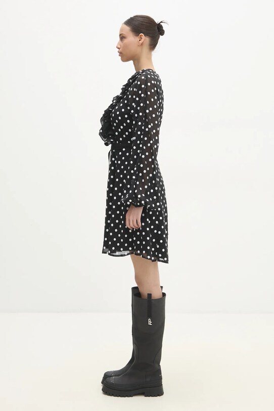 Rotate dress Chiffon Ruffle Mini 113258000 black SS25