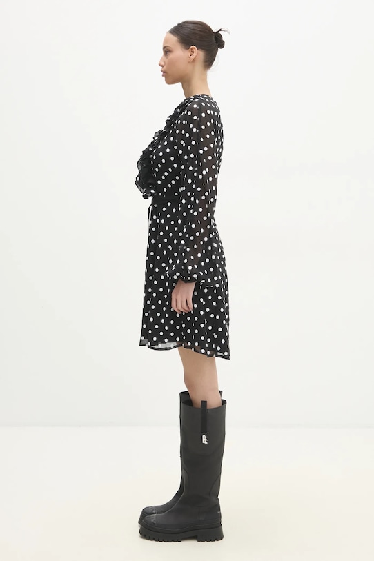 Šaty Rotate Chiffon Ruffle Mini 113258000 černá SS25