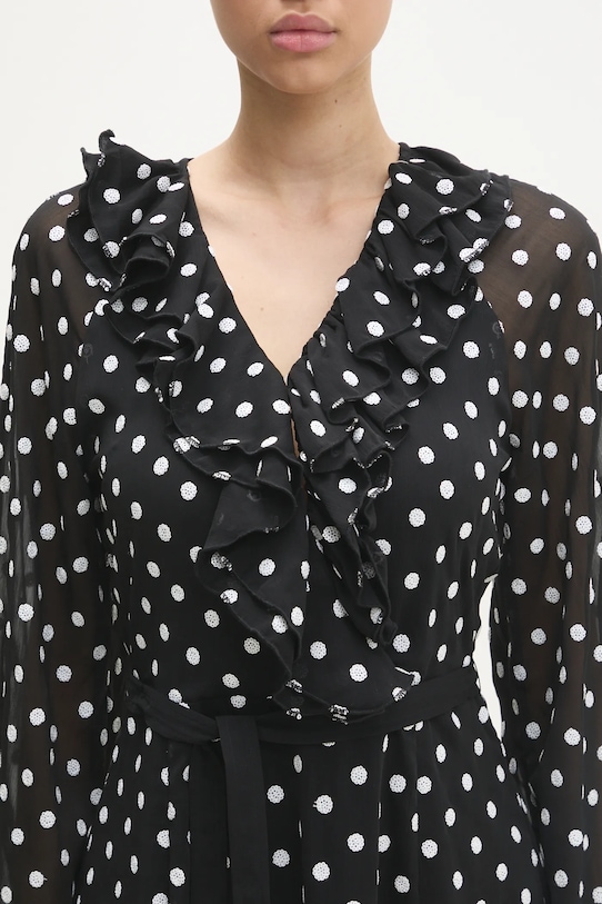 Šaty Rotate Chiffon Ruffle Mini černá 113258000