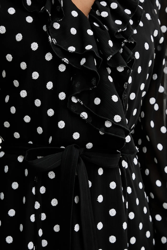 Rotate sukienka Chiffon Ruffle Mini 113258000 czarny