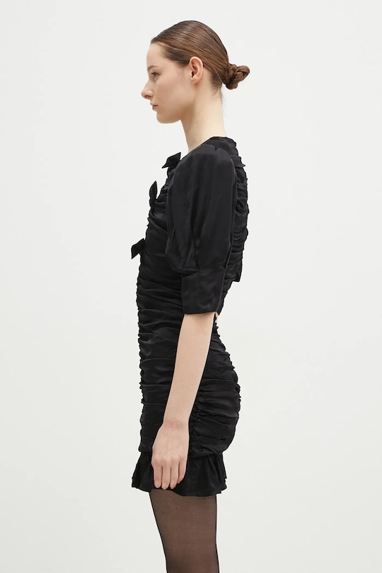 Платье Rotate Satin Mini Ruffle 114054100 чёрный SS25