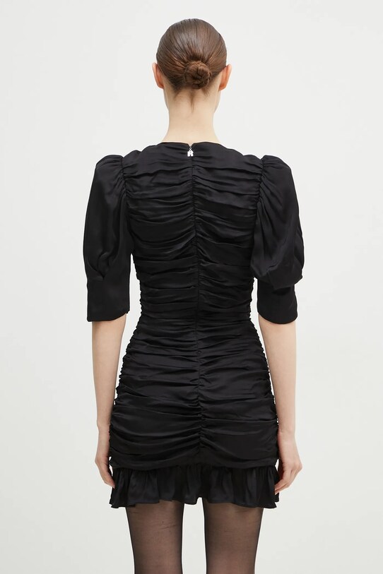 Clothing Rotate dress Satin Mini Ruffle 114054100 black