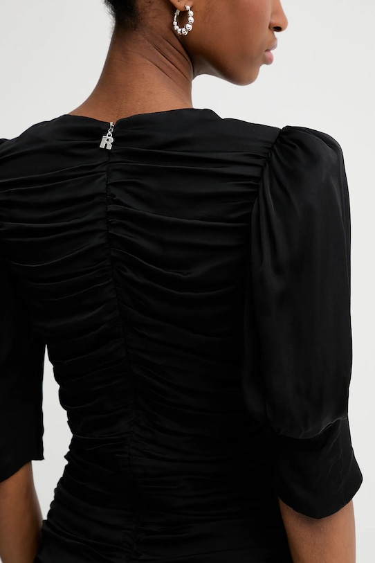 Rotate rochie Satin Mini Ruffle 114054100 negru