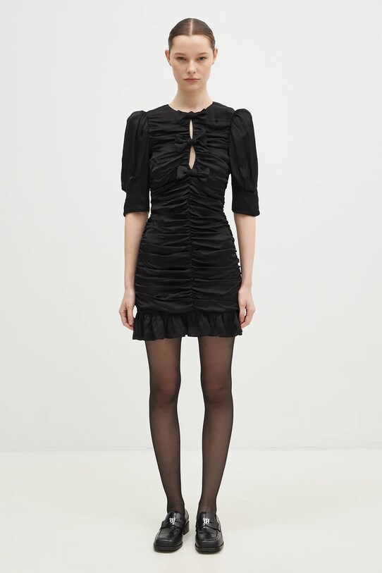 Rotate dress Satin Mini Ruffle 114054100 black