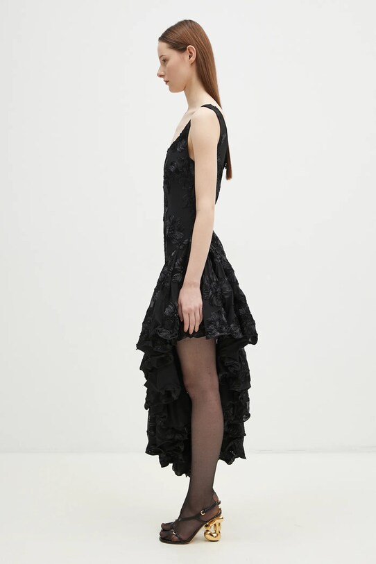 Сукня Rotate Flower Mesh Ruffle 114056100 чорний SS25