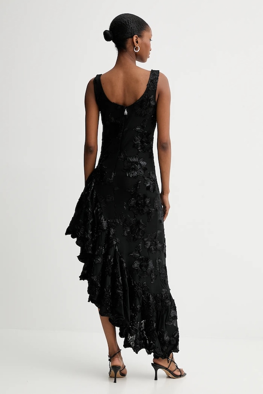 Odzież Rotate sukienka Flower Mesh Ruffle 114056100 czarny