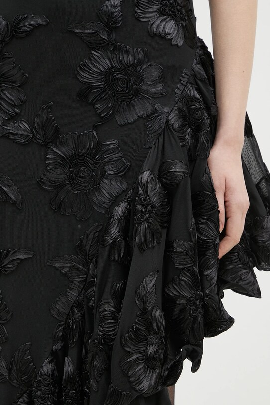 Rotate dress Flower Mesh Ruffle 114056100