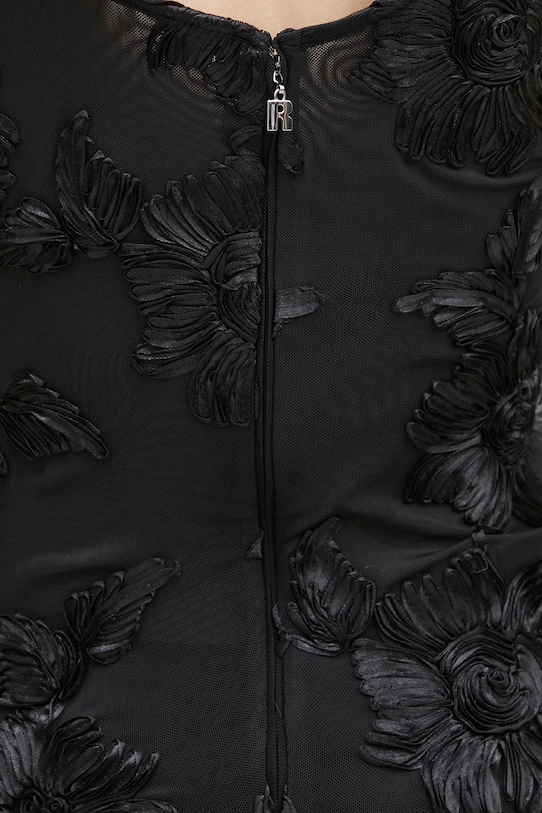 Rotate dress Flower Mesh Ruffle 114056100