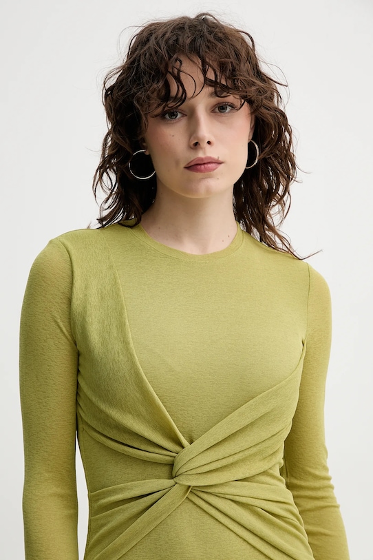 Nanushka rochie ROZAL NW25RSDR16464 verde SS25