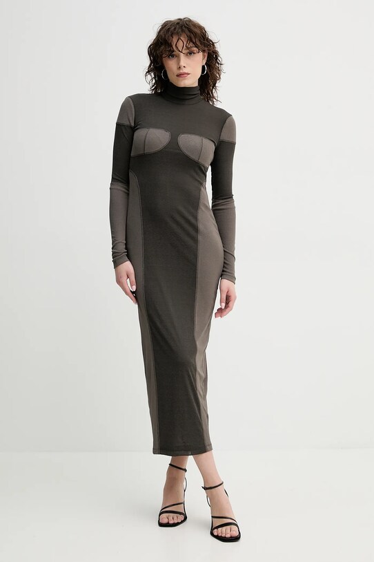 Nanushka rochie IMELDA maxi verde NW25RSDR16275