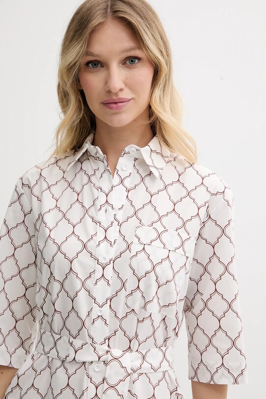 Bavlněné šaty Max Mara Beachwear bílá 2516221049600