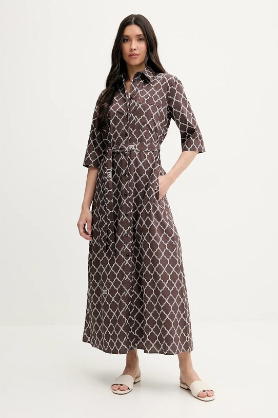 Max Mara Beachwear sukienka bawełniana 2516221049600 brązowy SS25