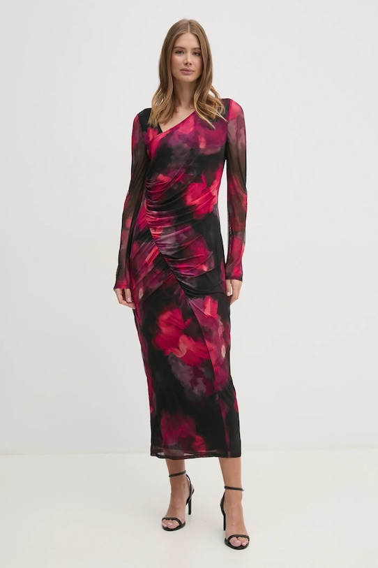 Dkny sukienka wzorzyste różowy DD4KU42A